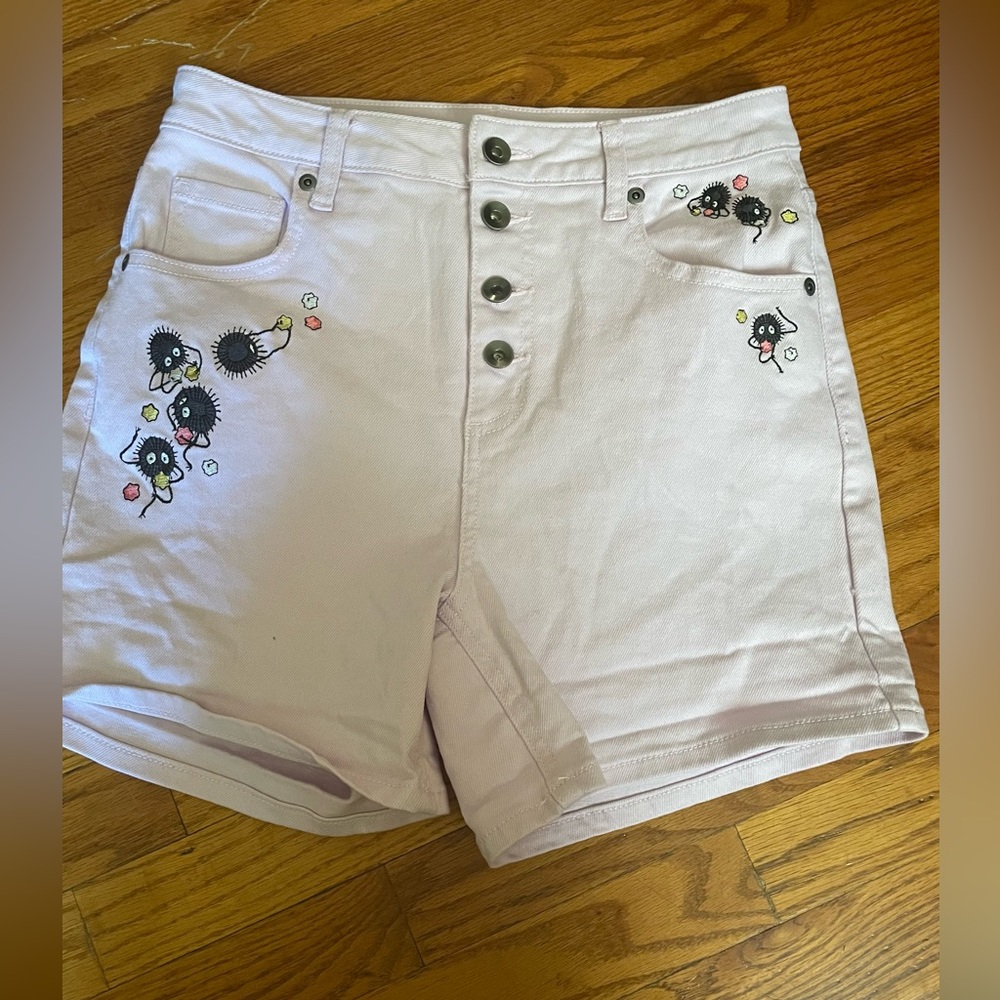 Spirited Away Light Pink Sootball Printed Shorts